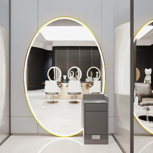 Tùy Chỉnh Lớn Hình Bầu Dục Vàng Sàn Tường Gương Kim Loại Khung Đầy Đủ Chiều Dài Cơ Thể Mặc Quần Áo Đứng Cho Phòng Tắm Trang Trí Sử Dụng - Product Image 3