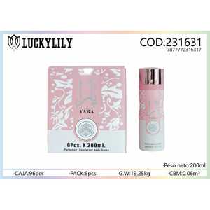 Para Yara 200ml Desodorante perfumado Body Spray Paquete de 6 Suministro al por mayor - Product Image 1