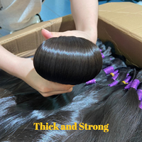 Cheveux humains bruts vietnamiens en vrac, non traités, fournisseur en gros, cuticules alignées, provenant d'un seul donneur