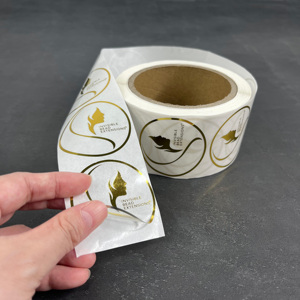 Gold Foil Stamping PVC <b>Stickers</b> - Paper Roll Waterproof Adhesive <b>Sticker</b> <b>Sheet</b> Die Cut Adhesive logo Custom <b>Sticker</b> - Product Image 3