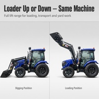 Tracteur robuste 4x4 avec chargeur frontal et commande par joystick, 100 CV, en stock pour les fermes d'Afrique de l'Ouest