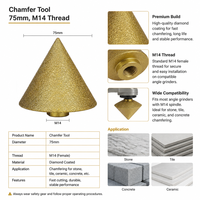 Fraise à chanfreiner professionnelle en diamant pour marbre, granit, carrelage céramique