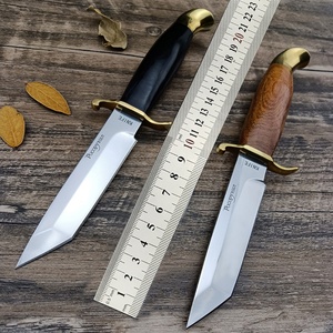 Couteau de chasse russe à lame fixe en bois, manche en bois, fabrication DIY OEM, pour la survie en camping, lame 7Cr13Mov, dureté 57HRC, longueur totale 22,4 cm, pour l'extérieur - Product Image 2