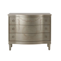 Commode haute vintage en chêne massif, peinte à la main, style transitionnel, pour chambre à coucher, meuble de rangement artisanal artistique, salon, salle à manger