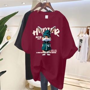 T-shirts d'été 100 % coton pour femmes 2026 – Vente en gros de t-shirts graphiques à col rond pour femmes, hauts courts à manches courtes, t-shirts Spirit - Product Image 3