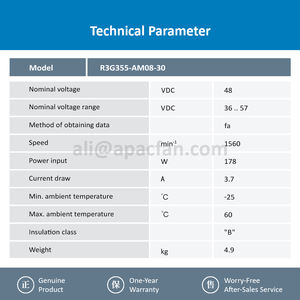 Ebmpapst 3.7A 48VDC R3G355-AM08-30 178W 1560รอบต่อนาที1805m 3 /h oum/odm มอเตอร์ไฟฟ้ากระแสตรงพัดลมระบายความร้อนแบบแรงเหวี่ยง - Product Image 3