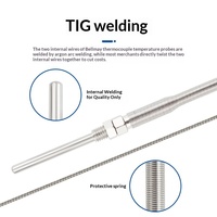 Sonde de température à résistance en platine PT100, trois fils, type à broche filetée, pour la détection et le contrôle de la température