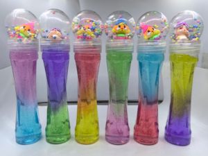 Slime transparent coloré à trois niveaux en forme de S, avec perles et cristaux, pour enfants, jouet éducatif extensible, grande taille, avec poupées - Product Image 5
