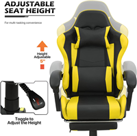 Chaise de jeu de course de haute qualité pour PC Gamer, vente en gros à bas prix, chaise ergonomique avec soutien lombaire, pivotante, en cuir, inclinable, avec repose-pieds