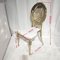 Chaises dinantes de luxe empilables d'or d'acier inoxydable pour des chaises de mariage de banquet d'hôtel d'événement