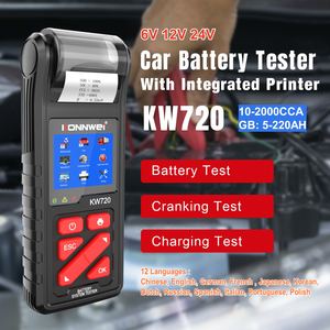 เครื่องทดสอบแบตเตอรี่ KW720 6โวลต์12โวลต์24โวลต์แบบหลายภาษาพร้อมเครื่องทดสอบระบบไฟฟ้าของเครื่องพิมพ์ - Product Image 2