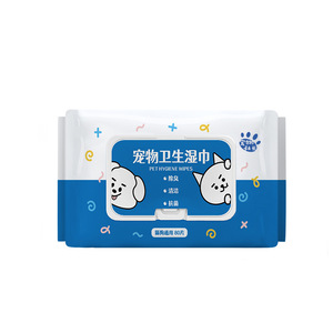Lingettes pour animaux de compagnie Pet President, 80 lingettes, produits de nettoyage et de toilettage jetables sans rinçage pour chiens et chats - Product Image 2