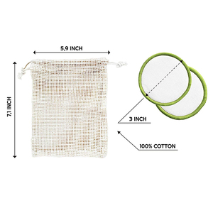 Herbruikbare Bamboe Katoen Wasbaar Make-Up Remover Pads Set Eco Vriendelijke Reiniging Gezicht - Product Image 3