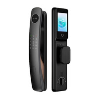 Expédition rapide poignée de porte en bois numérique intelligente porte d'entrée Design moderne système de verrouillage d'hôtel empreinte digitale ouverture sans clé clavier alliage