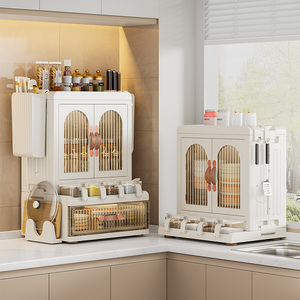 Kunststoff Küchen regal Organizer für Öl Salz Essig und Saucen Multifunktion regal hält Küchen arbeits platten ordentlich - Product Image 5