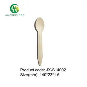 Cuchara natural biodegradable, cucharas de madera compostables, logotipo personalizado, venta al por mayor, 140mm, desechable, fabricación personalizada para bodas