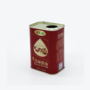 Emballage rectangulaire en fer blanc pour huile d'olive de qualité alimentaire 500 ml avec impression offset - Product Image 1