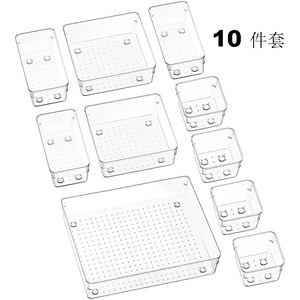 Organiseur de tiroir pour salle de bain, cuisine, bureau, maquillage, plateaux de rangement, plastique PS transparent, moulé par injection, multifonction, 5 tailles - Product Image 5