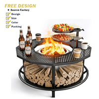 Four à bois d'extérieur moderne, multifonctionnel, trois-en-un, en métal durable, résistant à la rouille, pour le camping