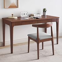 Escritorio Moderno Nórdico de Madera Maciza Resistente, Mesa Larga de Tamaño Pequeño con Cajón de Almacenamiento, Mesa de Computadora para Oficina en Casa o Estudio