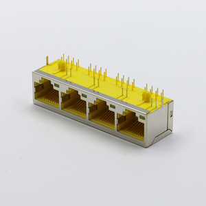 Connecteur femelle blindé 8 broches de type <span class=keywords><strong>RJ45</strong></span> JISJACK JS-56-1*4-8P8C-LED pour câble UTP Cat <span class=keywords><strong>5e</strong></span>/UPT Cat 6 - Product Image 3