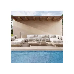 9 pezzi di Rattan mobili da giardino grande bianco a forma di U Set divano da esterno divano Set