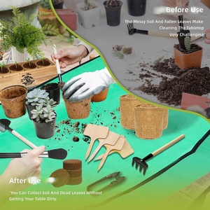 Kit de démarrage portable <span class=keywords><strong>pour</strong></span> bonsaï au design Art Déco haut de gamme, boîte cadeau en bois, tapis de repotage, pots en toile de jute, outils de jardinage <span class=keywords><strong>pour</strong></span> adultes - Product Image 4