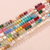 Boho-Style Mode Choker-Halsketten Regenbogen Naturstein-Perlen Modeschmuck Halsketten Mini-Blumen-Schmuck