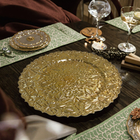 Assiettes de présentation en plastique PP de luxe de haute qualité pour décoration de mariage, avec design durable et motif personnalisé