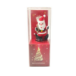 Christmas Wine <b>Stopper</b> Set Aluminum Alloy Santa Snowman Design Bottle Champagne Plug Decorative Wineware Accessory - Product Image 2