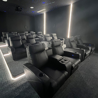 Ensemble canapé inclinable pour cinéma maison moderne simple à un siège en cuir véritable réglable électrique extensible chambres en bois