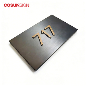 <span class=keywords><strong>Plaque</strong></span> <span class=keywords><strong>de</strong></span> <span class=keywords><strong>porte</strong></span> durable résistante aux intempéries en métal, design personnalisé pour villa, bureau et espaces publics - Product Image 4