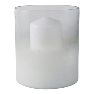 Frosted <b>Glass</b> Hurricane Candle Holder Modern Pillar <b>Candlestick</b> For Dining Table Centerpieces - Product Image 2
