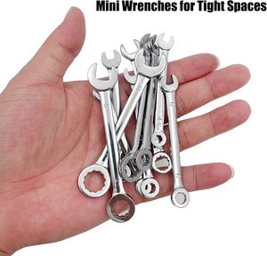 Personalizable 10PCs Mini Juego de llaves de extremo abierto Llave combinada con anillo de cadena Tipo métrico Soporte OEM - Product Image 5