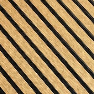 Panneau mural acoustique en bois de noyer noir européen moderne, placage MDF PET, finition Akustik, pour chambre à coucher, hall - Product Image 4