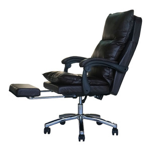 Silla de Oficina de Cuero con Función de Masaje, Respaldo Reclinable, Altura Ajustable, Giratoria, para Uso con Computadora - Product Image 5