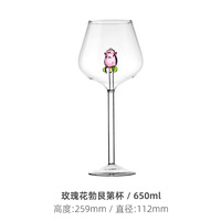 Hoogwaardige groothandel champagne huishoudelijke Valentijnsgeschenk creatieve 3D roze glazen roos ingebouwde rode en witte wijnglazen beker