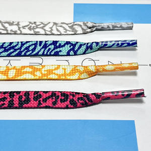 WEGOODZF tali sepatu poliester datar kustom pola macan tutul warna-warni Sneakers gaya Premium aksesori sepatu kasual dijual sepasang - Product Image 4