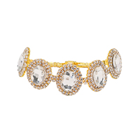 Bracelet ovale noir en diamant d'eau scintillant pour femme, idéal pour les fêtes et comme cadeau, vente en gros