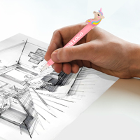 Stylo à encre gel en plastique avec motif de licorne de dessin animé, encre noire, stylo à signature, fournitures de papeterie créatives pour les étudiants, pour l'apprentissage quotidien et le bureau