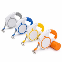 Lampe torche LED personnalisable et laisse rétractable automatique pour chien avec lumière colorée - Ensemble pour promenade nocturne avec poignée antidérapante et harnais