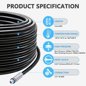 Stm Washing Tool Kit 5.5mm Inner Diameter Adjustable Flow High Pressure <b>Hose</b> For Car Wash Machines - Product Image 2