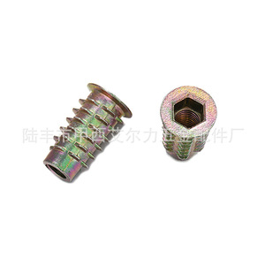 Écrou à filetage interne/extérieur Aerli M6 avec intercepteur, trapézoïdal, hexagonal, couleur zinc, boulon pour meubles - Product Image 1