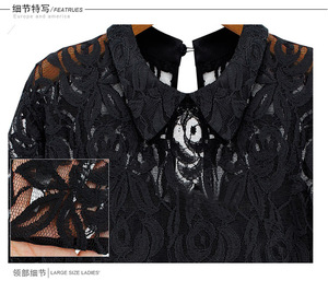 Vestido Sexy <span class=keywords><strong>de</strong></span> Encaje Negro para Mujer, Primavera-Otoño, Tallas Grandes S~2XL 3XL, Vestido <span class=keywords><strong>de</strong></span> Dos Piezas Falso, Vestido <span class=keywords><strong>de</strong></span> Una Pieza, Ropa <span class=keywords><strong>de</strong></span> Talla Grande - Product Image 4