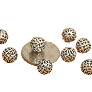 도매 <span class=keywords><strong>10mm</strong></span> 태국 925 실버 보석 중공 스페이서 라운드 금속 구슬 - Product Image 1