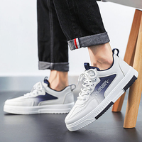 Baskets de mode respirantes blanches basses à lacets pour hommes – Chaussures de tennis décontractées et confortables pour la marche
