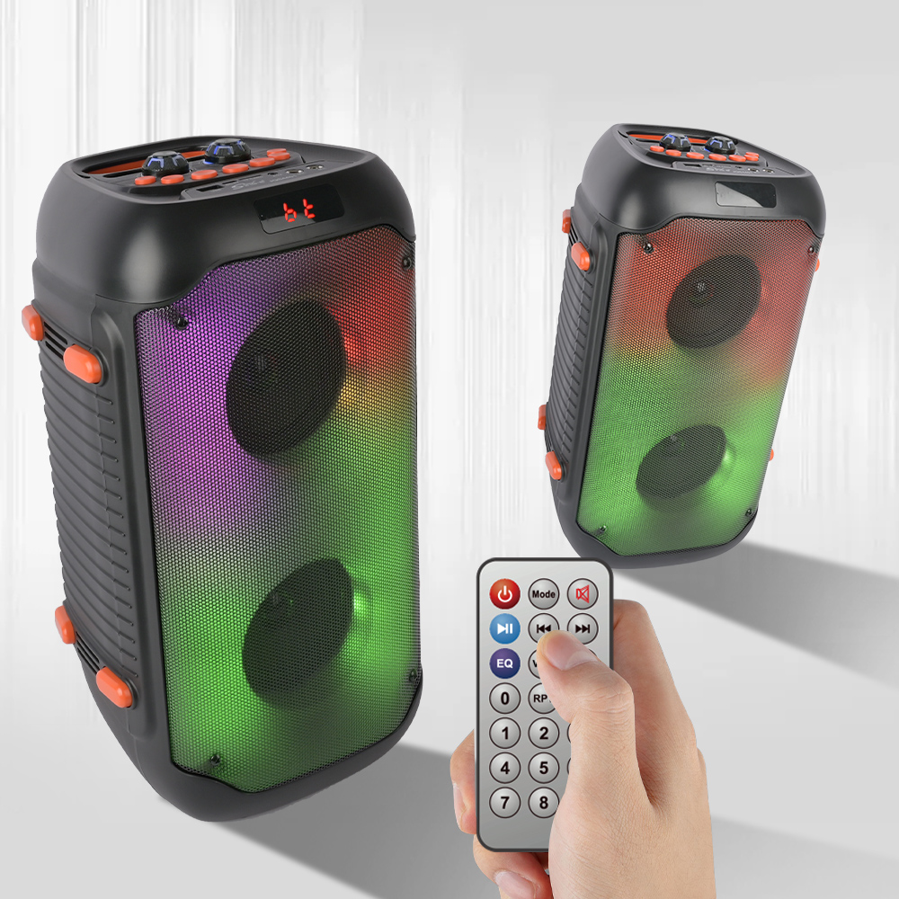 SING-E JQS4401 Dual 4 Inch Portable Wireless RGB BT Speaker
