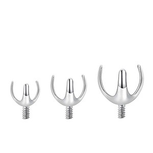 Stainless Steel Three Pronged Hollow Holder M0.9 M1.0 M1.2 Thread For DIY Jewelry Earrings Tongue <b>Studs</b> - Product Image 2