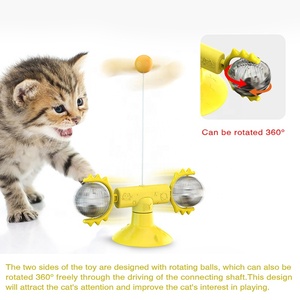 Boules rotatives pour <span class=keywords><strong>chat</strong></span>, jouet interactif et amusant, pour l'intérieur, jeu anti-Stress avec ventouse, pour animaux de compagnie - Product Image 4