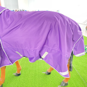 جودة عالية OEM الشعار الأرجواني للماء ripstok تنفس بطانية الحصان الدافئة مع البساط الخيول الرقبة الكاملة - Product Image 5